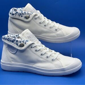 Palladium Aventure CVS Sneakers White High Top Canvas Lace Up Women's Size US 7